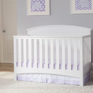 Delta Children Archer Solid Panel 4-in-1 Convertible Baby Crib, Bianca White - MadeInUSA
