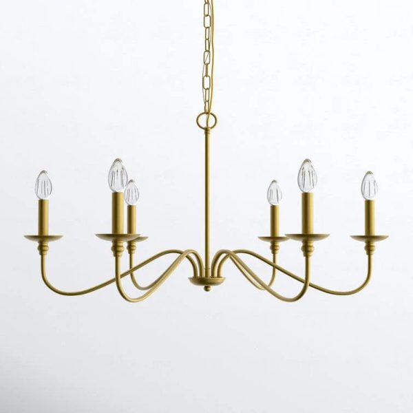 Ableton 6 - Light Candle Style Classic / Traditional Chandelier Birch Lane Finish: Black/Brass, Size: 25" H x 48" W x 48" D - MadeInUSA - Image 4