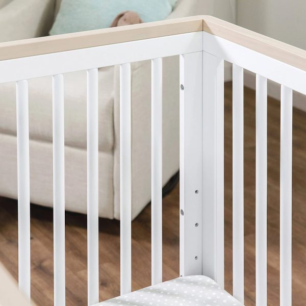 Babyletto - Scoot 3-in-1 Convertible Crib with Toddler Bed Conversion Kit White / Washed Natural - MadeInUSA - Image 5