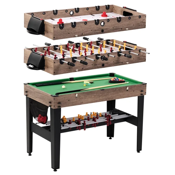 MD Sports 48 Combo Air Powered Hockey, Foosball, and Billiard Game Table - MadeInUSA
