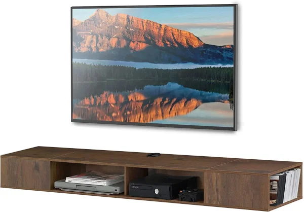 FDIGLUL 70in TV Stand Entertainment Center Media Console  Wall Mounted  Media Console Cabinet for  for 65/70/75 Inch TVs  Brown - MadeInUSA - Image 5