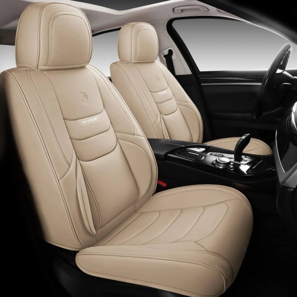 HAITOUR Full Coverage Leather Car Seat Covers Front Pair Universal Fit for Most Cars Sedans Trucks SUVs with Waterproof Leatherette in Automotive XT01 - MadeInUSA