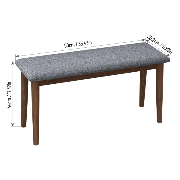 Retro Upholstered Benches Set - 29.54 - Upgrade Dining Space - MadeInUSA - Image 2