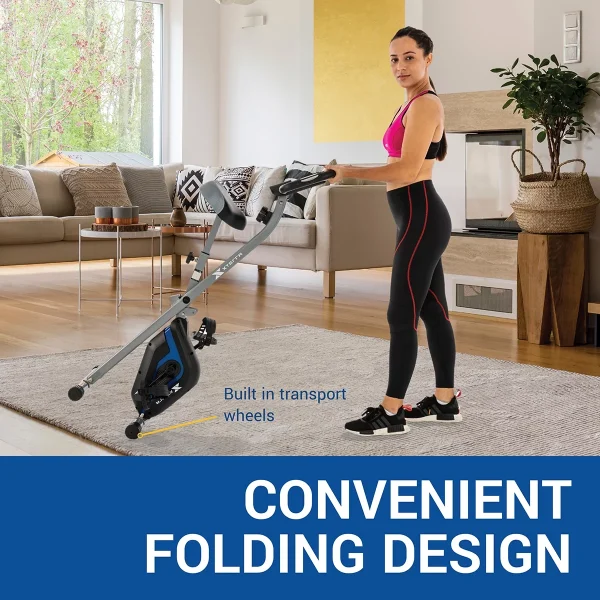 XTERRA Fitness FB160 Compact Folding Stationary Bike with Heart Rate Sensors and Large Padded Seat - MadeInUSA - Image 5