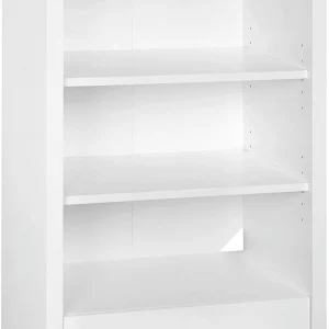 1651 Media Storage Tower Bookcase With Drawer, White - MadeInUSA