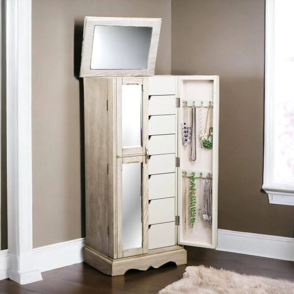 Hives & Honey Chelsea Grey Mist Jewelry Armoire - MadeInUSA - Image 6