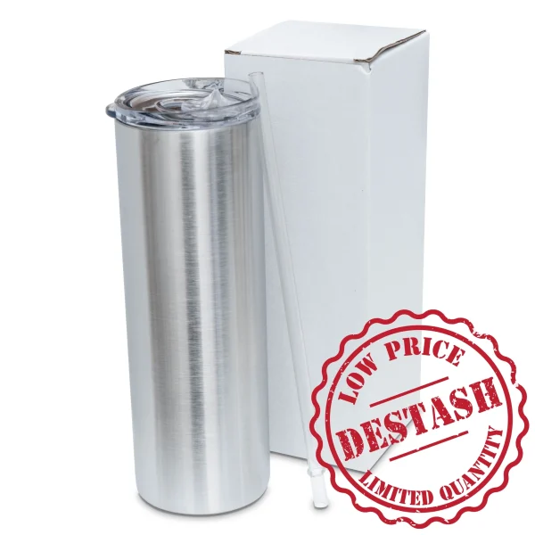 Makerflo Destash 30 Oz, 25 Pack Skinny Insulated Tumblers, Stainless Steel, Silver - MadeInUSA - Image 2