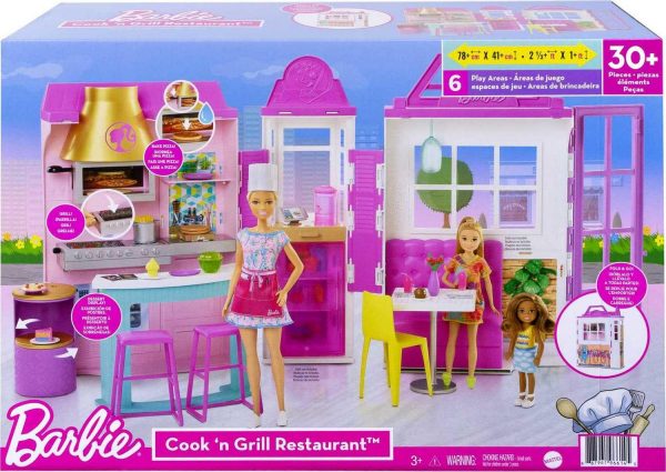 Barbie Cook a n Grill Restaurant Playset with 30+ Pieces, Gift for 3 to 7 Year Olds - Image 6