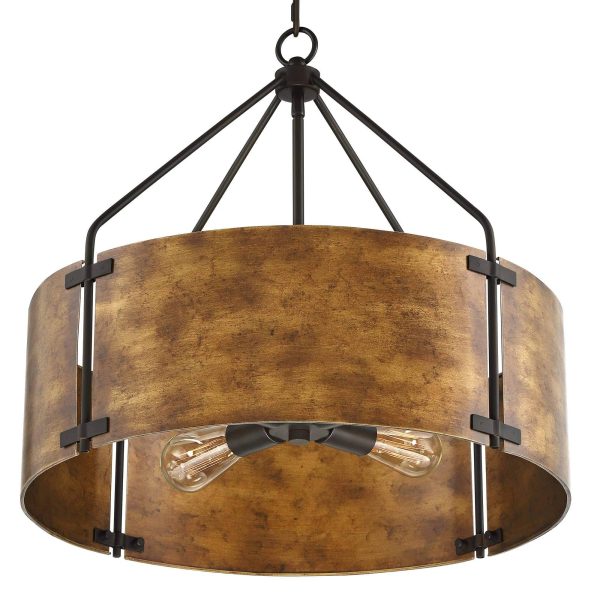 Possini Euro Design Julian Bronze Pendant Chandelier 22 inch Wide Rustic Farmhouse Metal Drum Shade 4-Light Fixture for Dining Room House Kitchen - MadeInUSA - Image 6