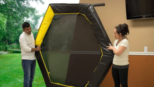JumpKing 7.5-Foot Trampoline, with Enclosure, Black/Yellow - MadeInUSA - Image 5