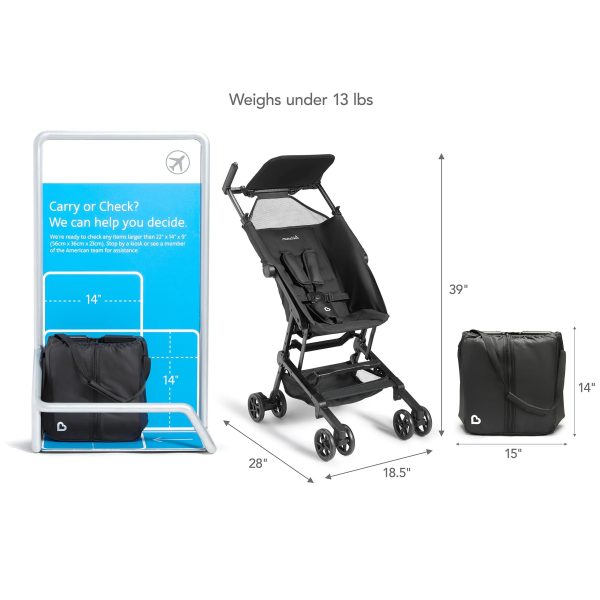 Munchkin Sparrow Ultra Compact Travel Stroller - Black - MadeInUSA - Image 9