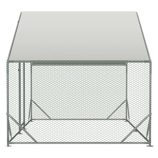 Ufurpie Large Metal Chicken Coop,Walk-in Chicken Run,Galvanized Wire Poultry Chicken Hen Pen Cage,Rabbits Duck Cages with Waterproof and Anti-Ultraviolet Cover for Outside - MadeInUSA - Image 2