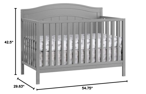 Oxford Baby North Bay 4-in-1 Convertible Crib - Dove Gray - MadeInUSA - Image 4