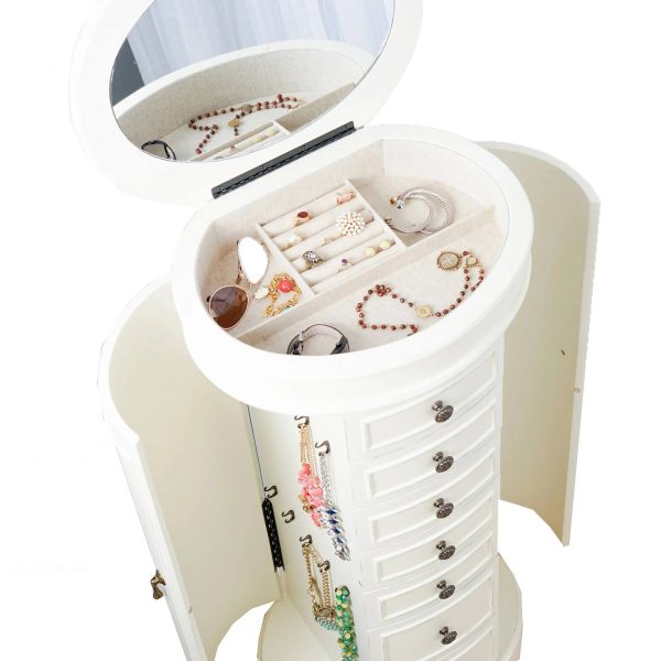 Hives and Honey Bailey Tuscan White Jewelry Armoire - MadeInUSA - Image 9
