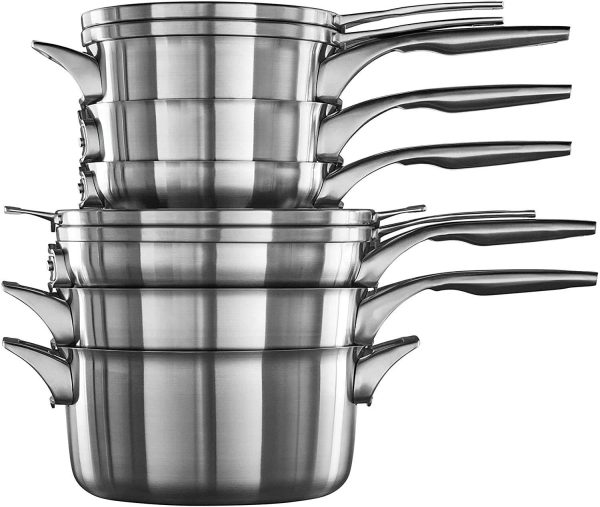 Calphalon Premier 10-pc. Space-Saving Stainless Steel Cookware Set - MadeInUSA - Image 3