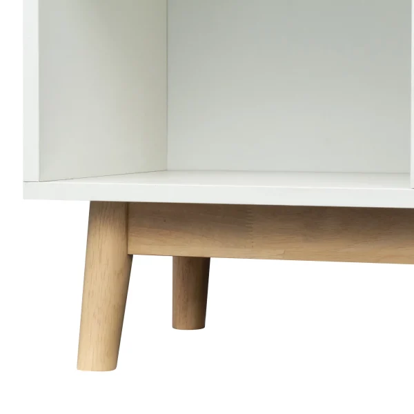 LANTRO JS Multi-purpose storage cabinet with display stand and door, entrance channel, modern buffet or kitchen sideboard, TV cabinet, white and oak - MadeInUSA - Image 5