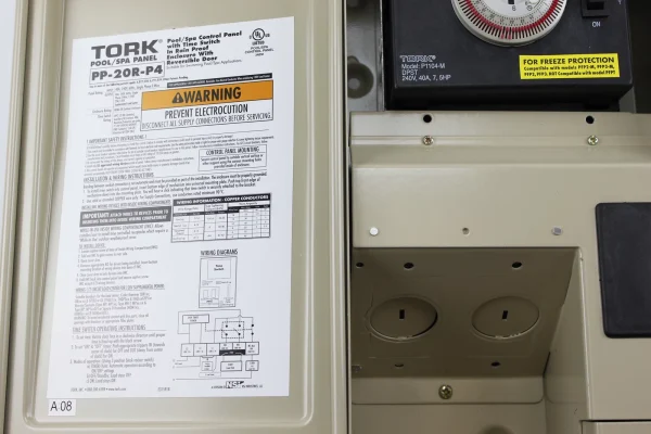 Tork NSI PP-20R-P4 Pool Spa or Lighting Control Panel With One Time Switch Installed, 40-Amp, 102/240-Vac - MadeInUSA - Image 2