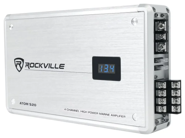 Rockville ATOM S20 Marine Bluetooth Amplifier 1600w 4 Channel/Volt Meter+PA Mic - MadeInUSA - Image 2