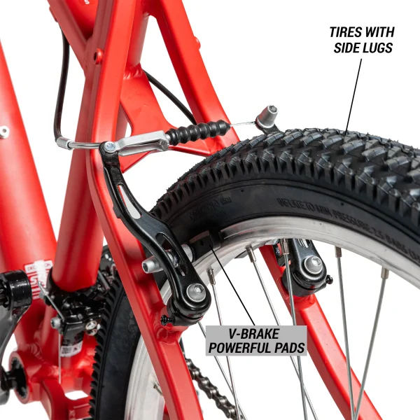 Decathlon Rockrider ST50, 21 Speed Aluminum Mountain Bike, 26, Unisex, Adult, Red, Medium - MadeInUSA - Image 3