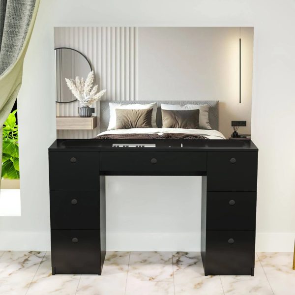 Boahaus Venus Modern Vanity Desk Ser, Black Finish, for Bedroom - MadeInUSA - Image 4