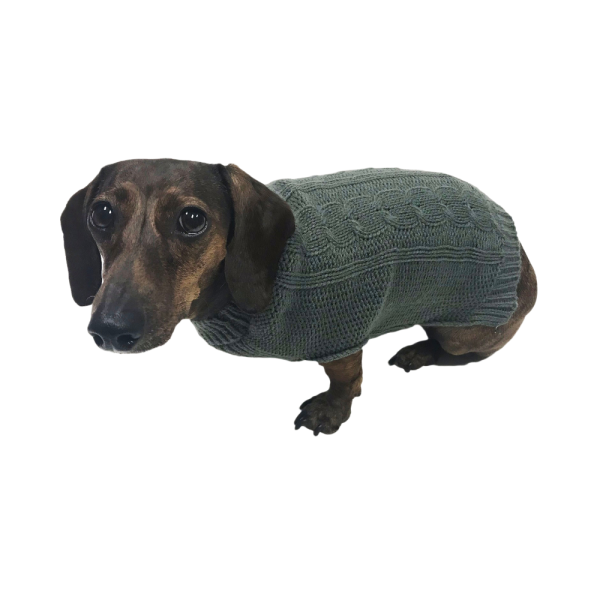 Midlee Cable Knit Dog Sweater (Gray) - Image 2