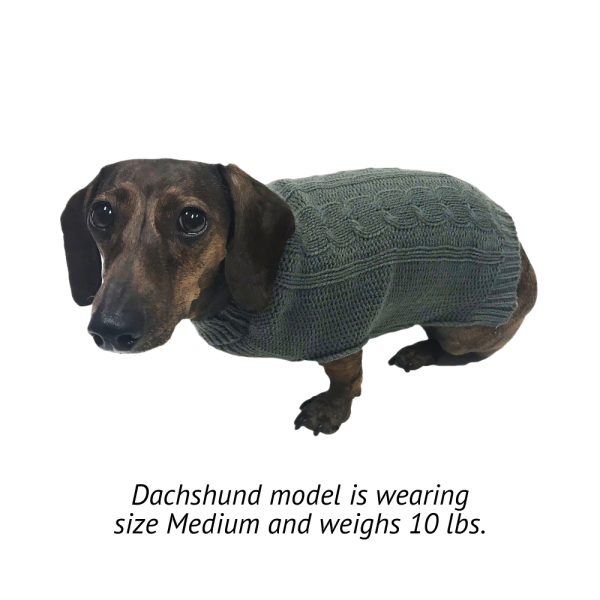 Midlee Cable Knit Dog Sweater (Gray) - Image 3