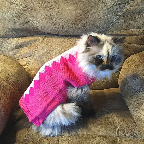 Midlee Argyle Dog Sweater - Pink - Image 3