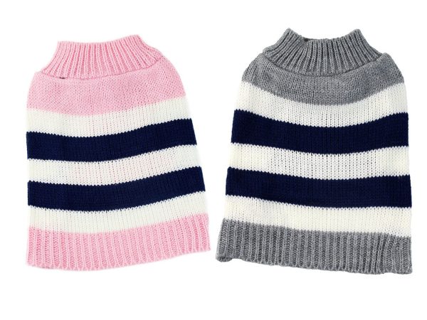 Midlee Striped Colorblock Dog Sweater