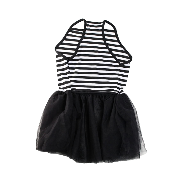 Midlee Elegant Black & White Stripe Tutu Large Dog Dress - Image 4