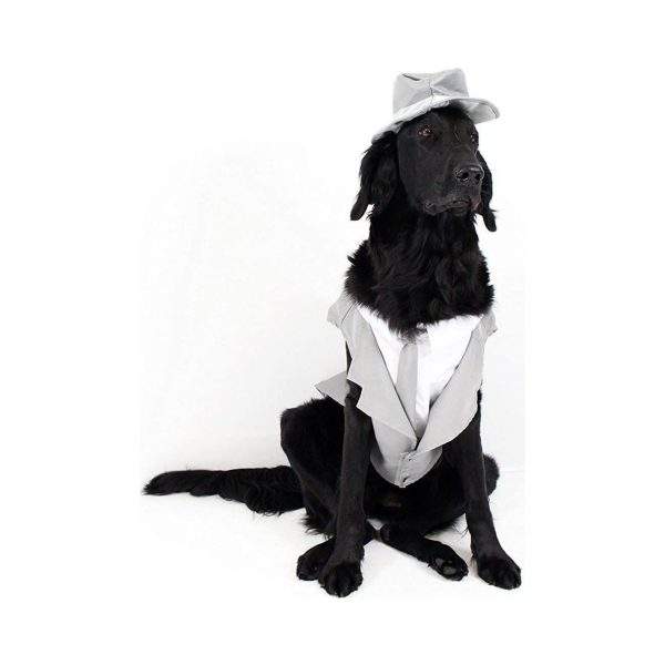 Midlee Dog Tuxedo Wedding Suit- Gray Top Hat & Leash - Image 5