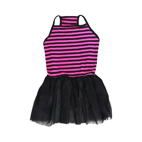 Midlee Pink & Black Stripe Tutu Large Dog Dress - Image 2