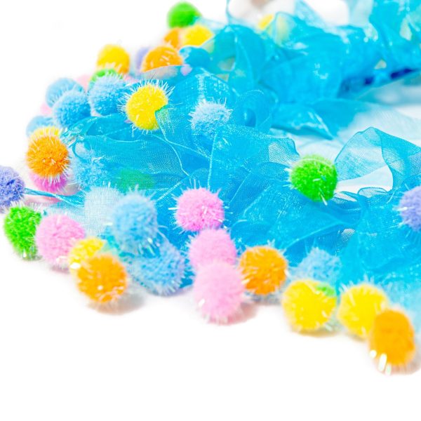 Midlee Blue Birthday Pom Pom Dog Collar - Image 2